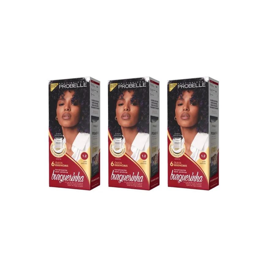 Probelle Coloraçao Burguesinha 1.2 Preto Ametista-Kit C/3un