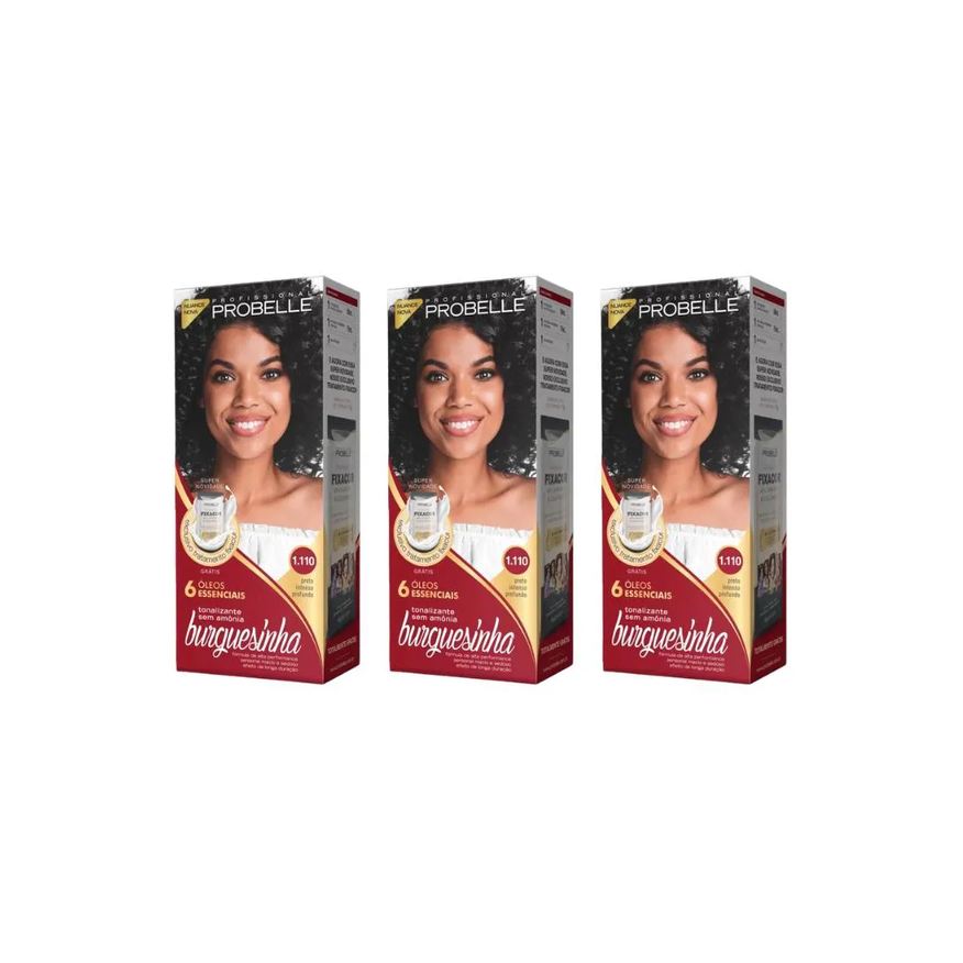 Probelle Coloraçao Burguesinha 1.110 Preto Intenso Prof-3un