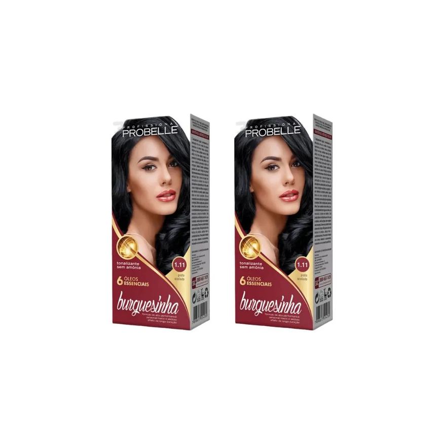 Probelle Coloraçao Burguesinha 1.11 Preto Azulado-Kit C/2un