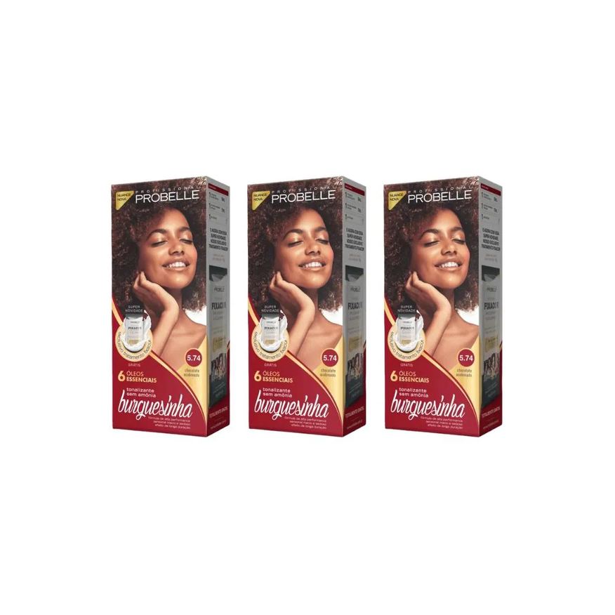 Probelle Coloraçao Burguesinha 5.74 Chocolate Acobreado-3un