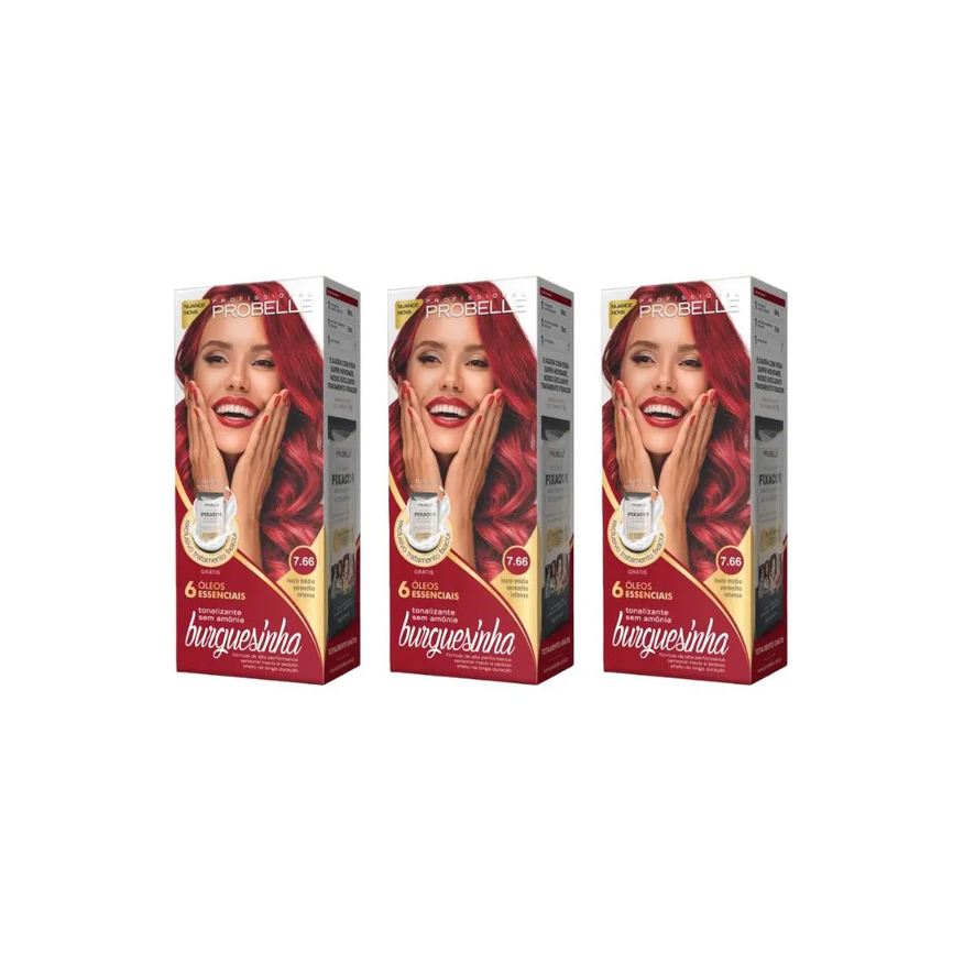 Probelle Coloraçao Burguesinha 7.66 Louro Med Verm Int-3un