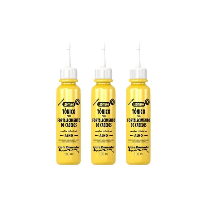 Gota Dourada Tonico 100ml Tradicional - Alho - Kit C/ 3un
