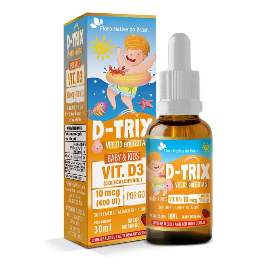 Flora Nativa do Brasil D-TRIX Vitamina D3 Kids em Gotas 30ml
