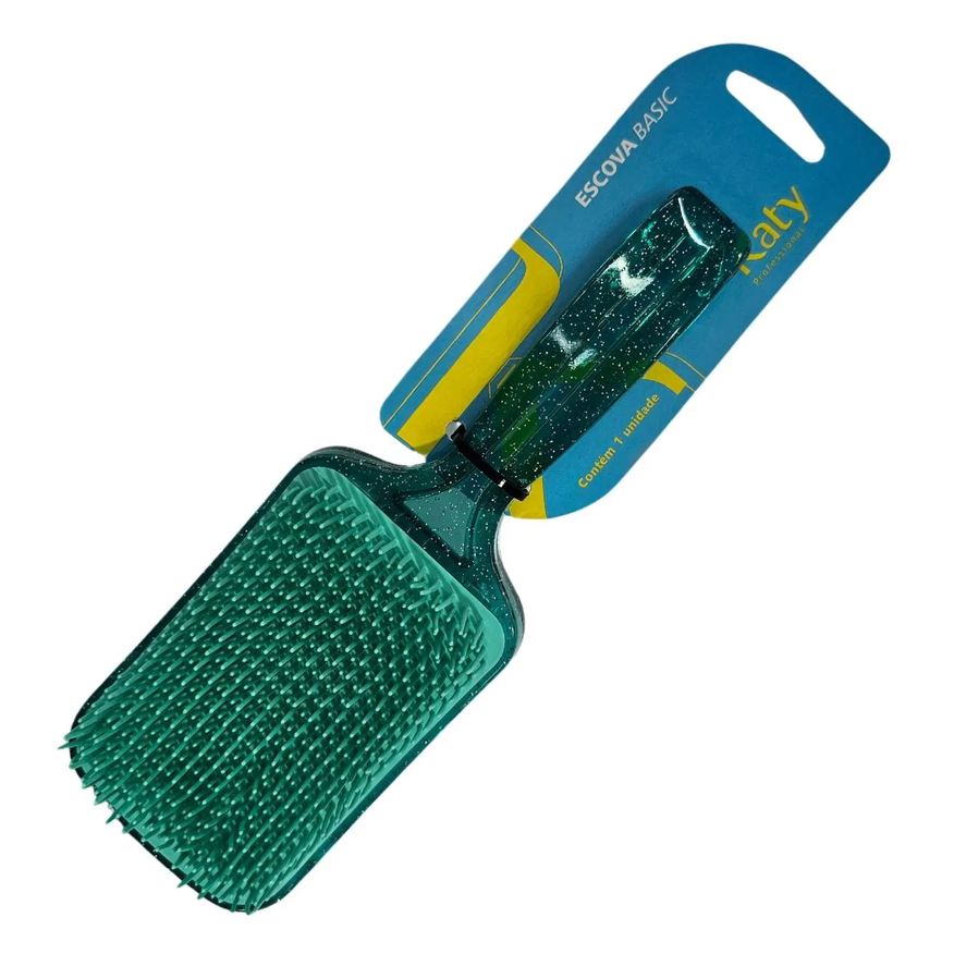 Katy Escova de Cabelo Racket Glitter Verde Ref. 138372