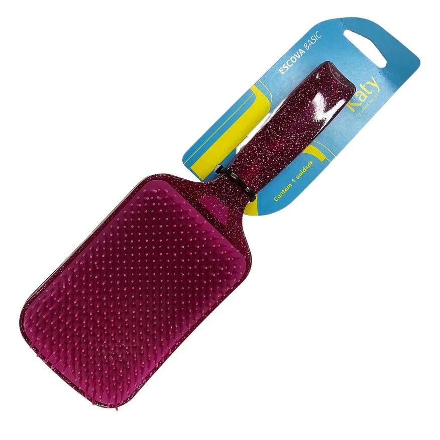 Katy Escova de Cabelo Racket Glitter Pink Ref. 138370
