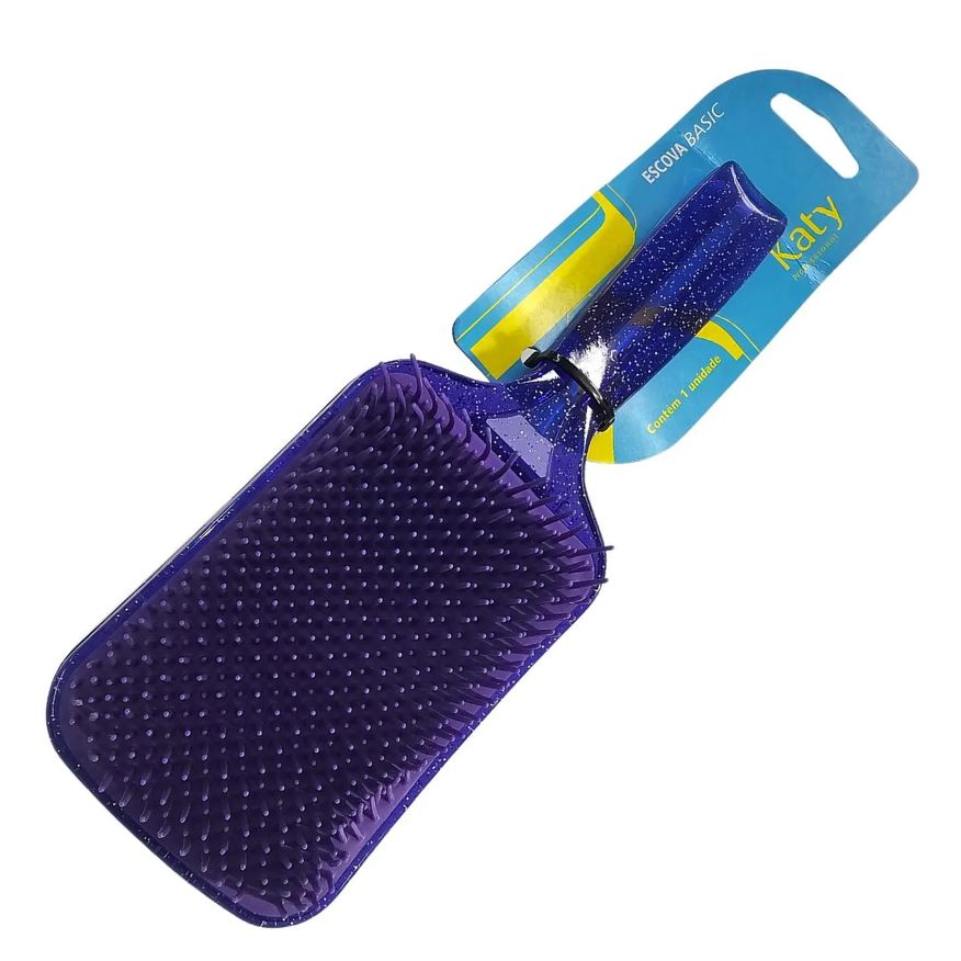Katy Escova de Cabelo Racket Glitter Roxa Ref. 138371