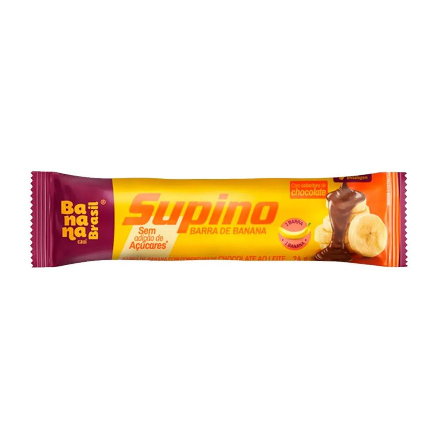 Supino Barra de Frutas Zero Banana e Chocolate ao Leite 24g