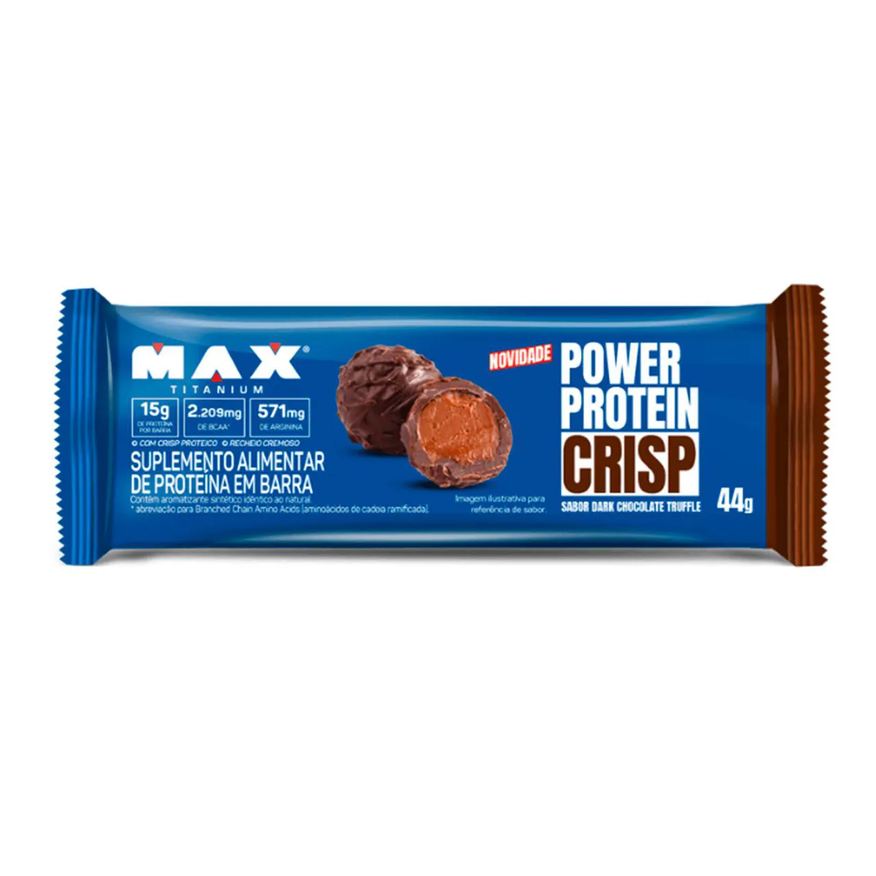 Max Titanium Barra de Proteína Power Protein Crisp Dark Chocolate Truffle 44g
