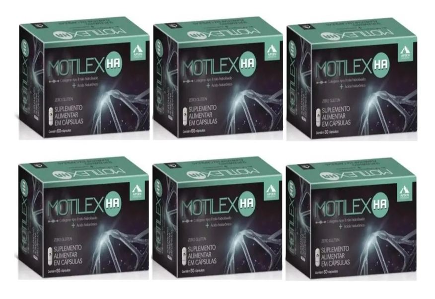 Apsen Motilex Ha Kit C/6 Caixas C/60 cápsulas Cada - Colágeno Tipo 2 + Ácido Hialurônico