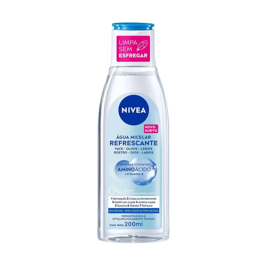 Nivea Kit Demaquilante Bifásico 125ml + Água Micelar 7 em 1 Refrescante 200ml + Mousse de Limpeza Facial 150ml