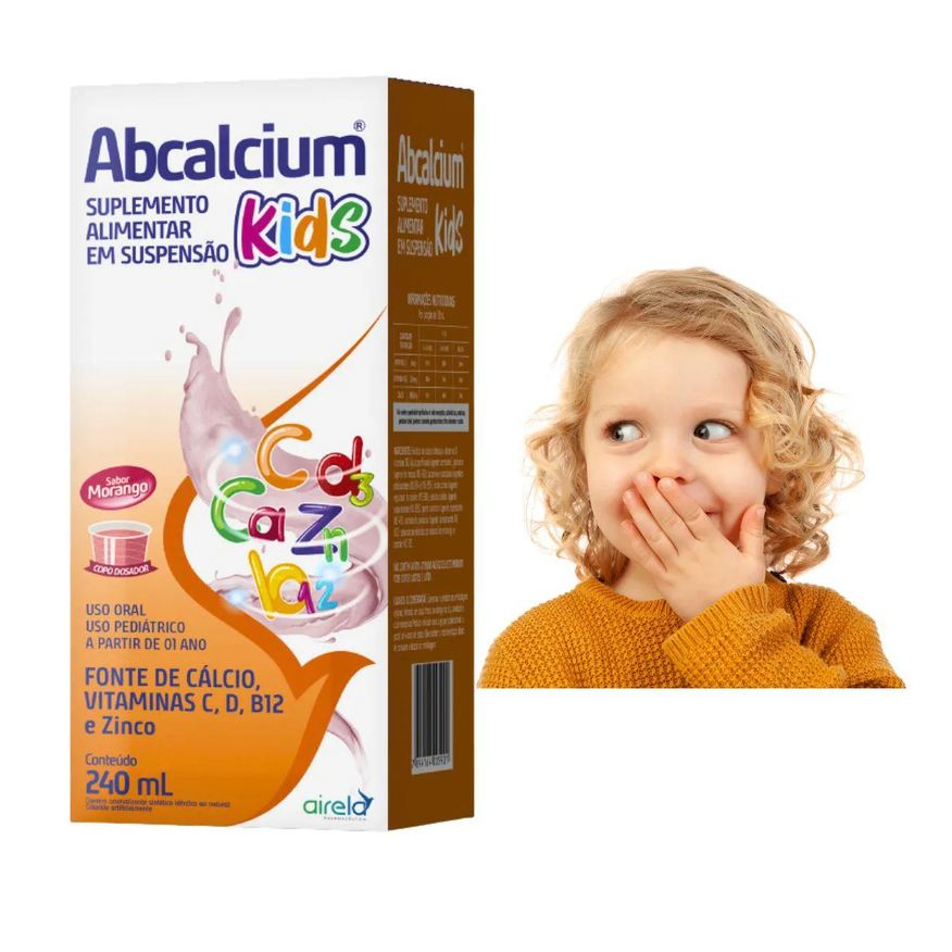 Airela Abcalcium Kids 240ml Calcio B12 D e Zinco Crianças e Adultos