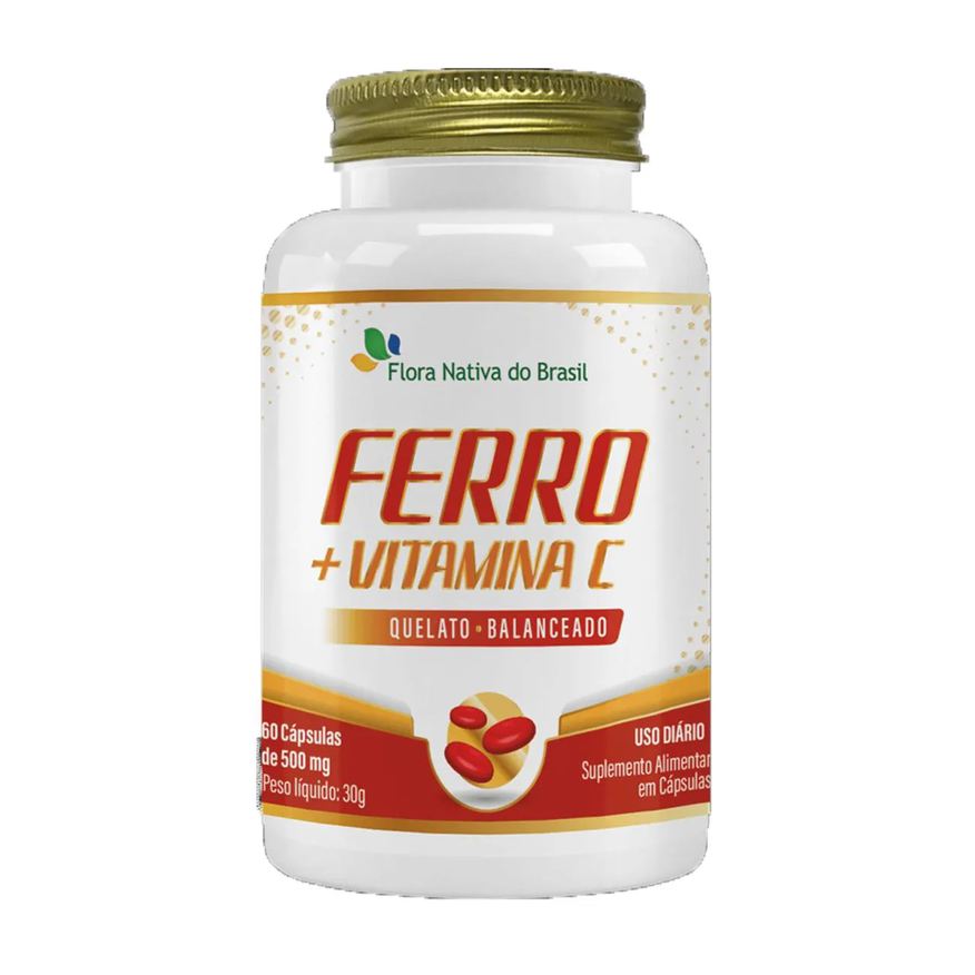 Flora Nativa Do Brasil Ferro Quelato Vitamina C 60cps Flora Nativa. SEM Sabor