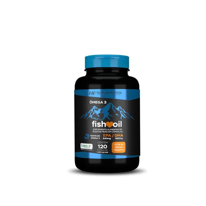 Hf Suplements Omega 3 Fish Oil Meg 3 120 Cápsulas Black Hf Suplementos