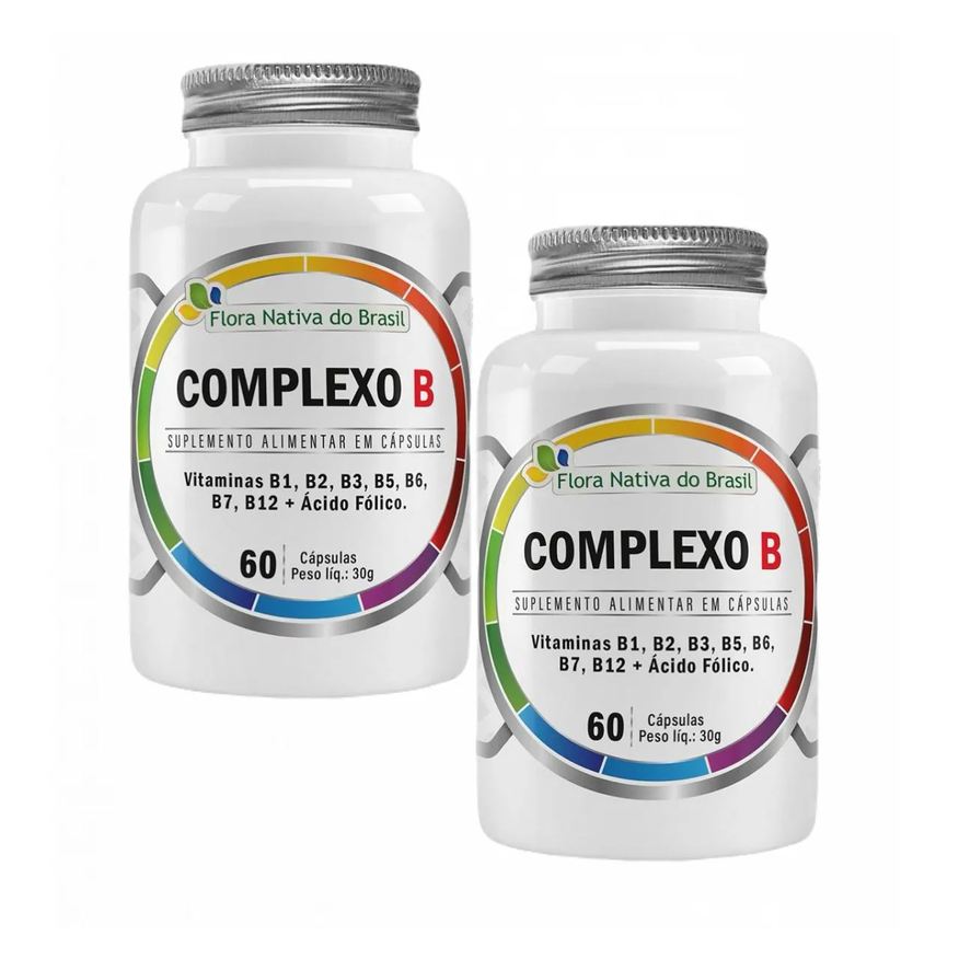 Flora Nativa Do Brasil 2x Complexo B 500mg + Biotina- 60 Cápsulas- Flora Nativa