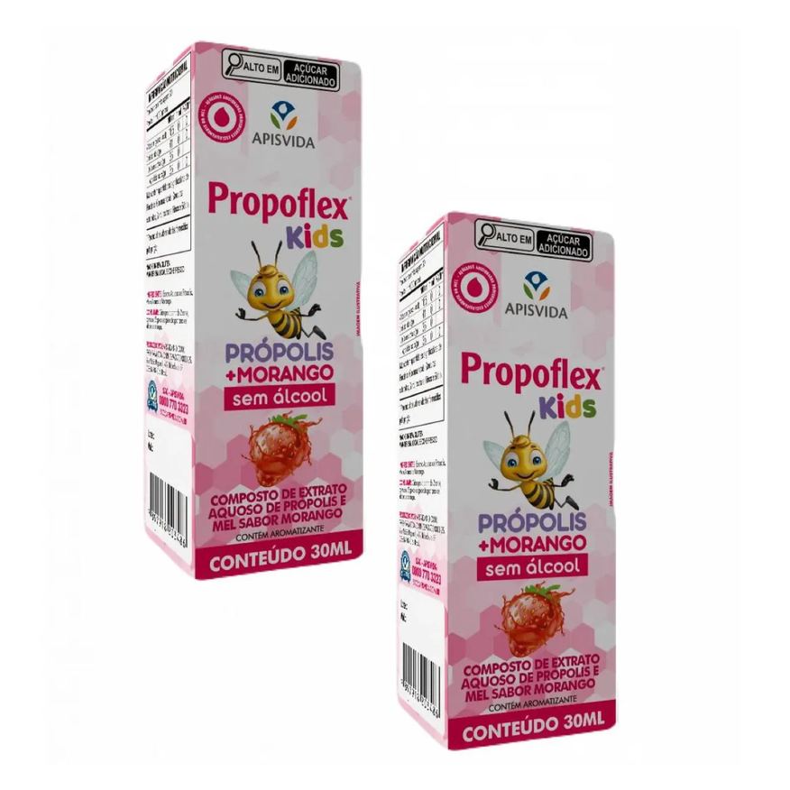 Apis Vida 2x Propoflex Kids Morango- Própolis Aquoso-30ml