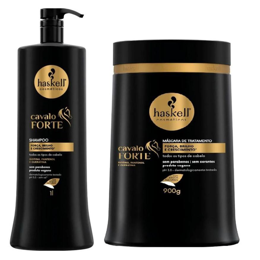 Haskell Kit Cavalo Forte Shampoo 1 Litro + 1 Mascara 900ml