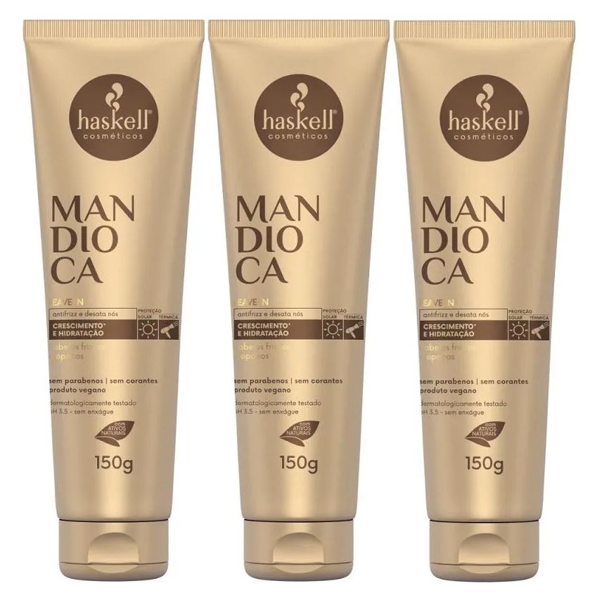Haskell Kit 3 Leave in Creme De Pentear Mandioca 150g