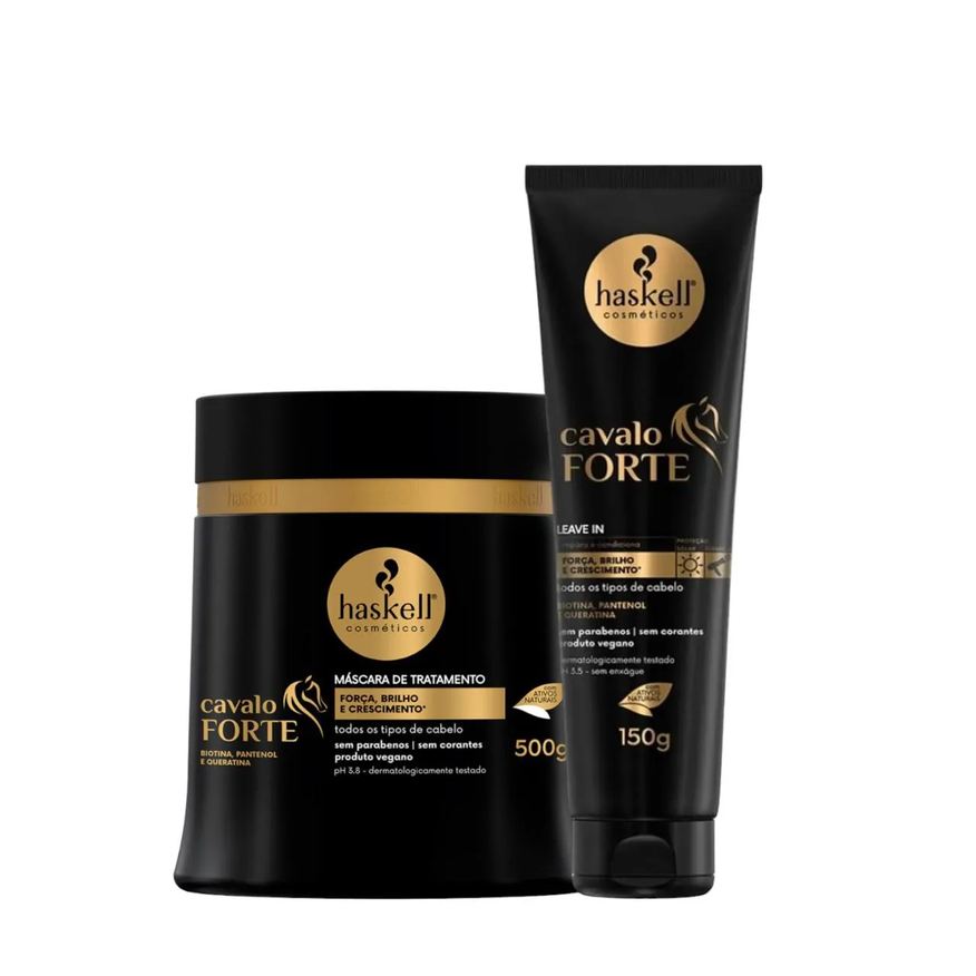 Haskell Kit Cavalo Forte 1 Máscara 500ml 1 Leave In 150g