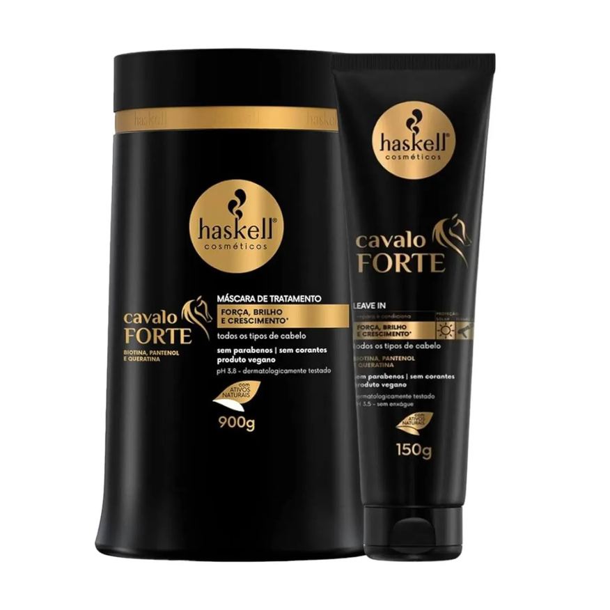 Haskell Kit Cavalo Forte 1 Máscara 900ml 1 Leave In 150g