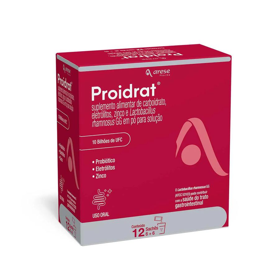 Proidrat Carboidrato, Eletrólito, Zinco e Lactobacillus Rhamnosus GG em Pó 12 Sachês