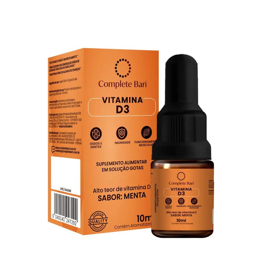 Complete Bari Vitamina D3 Gotas Sabor Menta 10ml