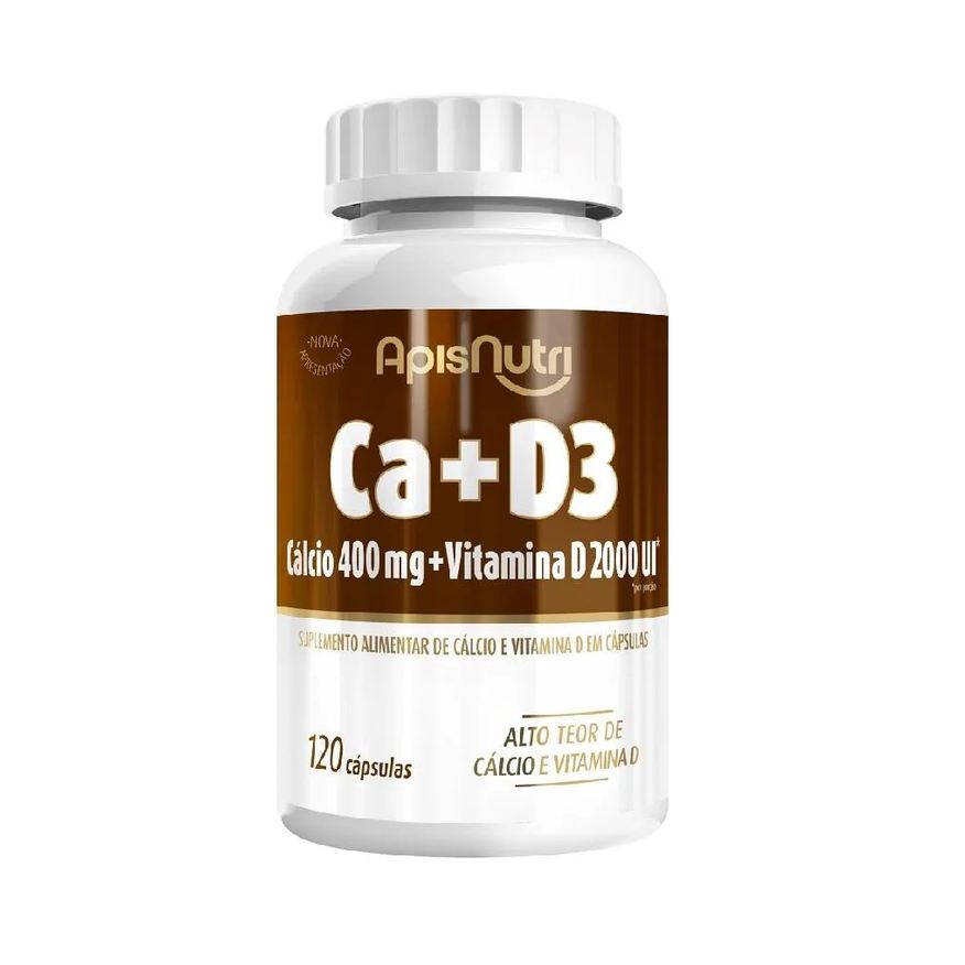 Apisnutri Cálcio + Vitamina D3 - 450mg (120 Cápsulas) - Padrão: Único