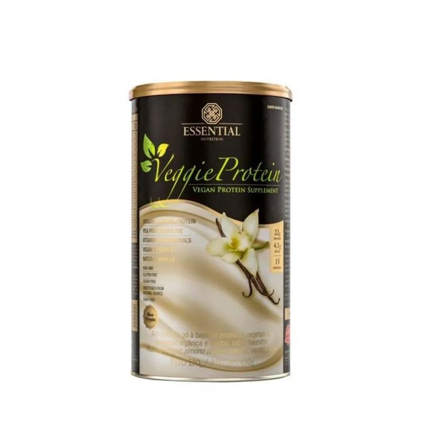 Essential Nutrition Veggie Protein 100% Vegetal Lata - Sabor: Baunilha (450g)