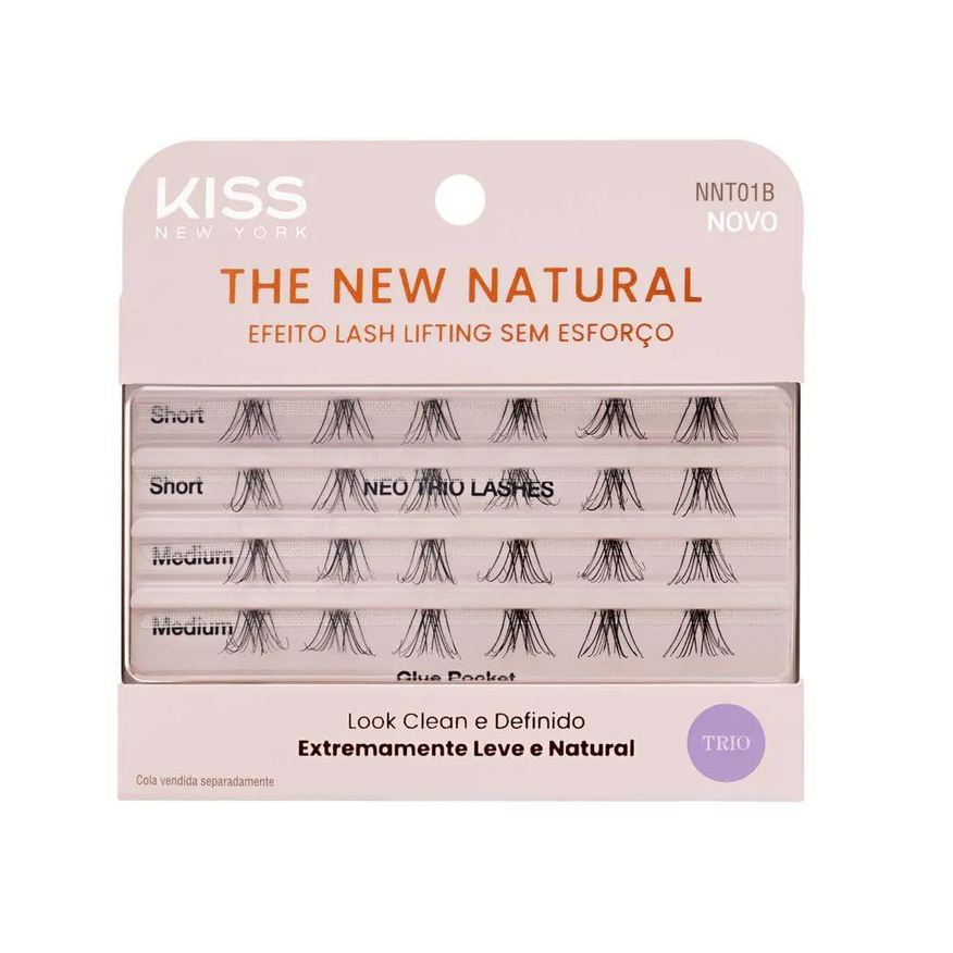 Kiss New York Cílios Postiços The New Natural Inteiriços Trio 01 - Única