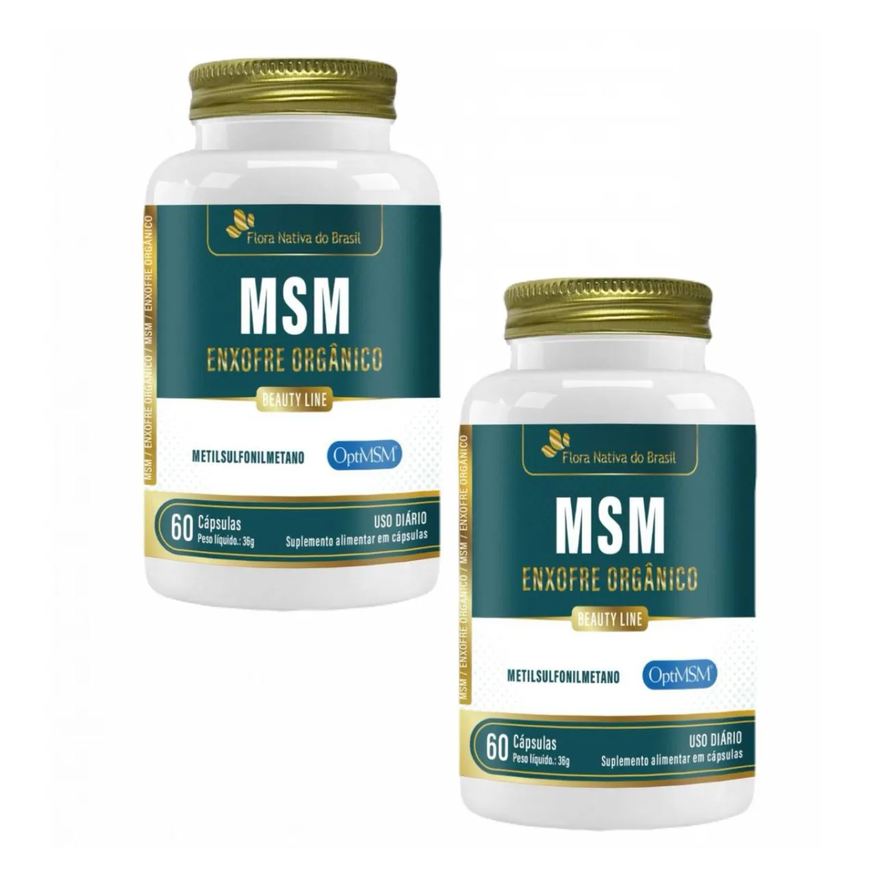 Flora Nativa Do Brasil 2x Msm Enxofre Orgânico + Vitamina C - 60 Cápsulas. - Flora Nativa