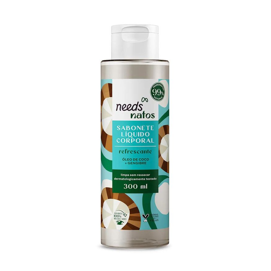 Needs Sabonete Líquido Corporal Natos Refrescante 300ml