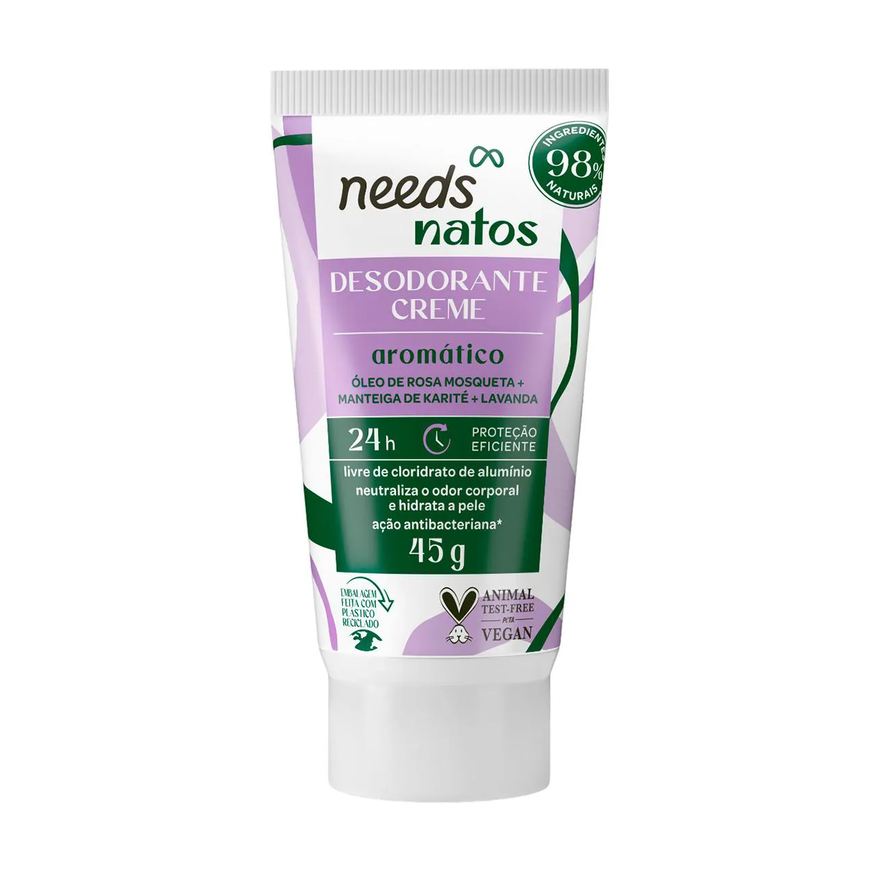 Needs Desodorante Vegano Natos Aromático 24h Creme 45g