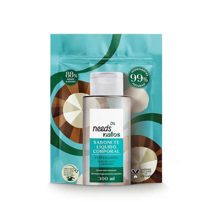 Needs Sabonete Líquido Corporal Natos Refrescante Refil 300ml