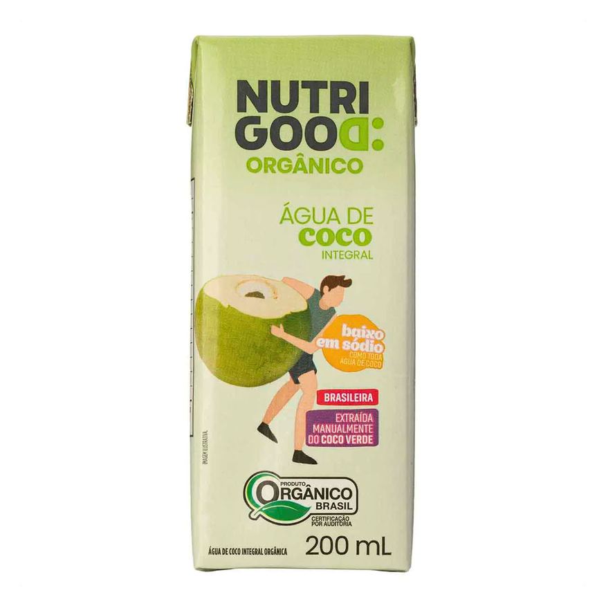 de Água Coco Integral Orgânica Nutrigood 200ml