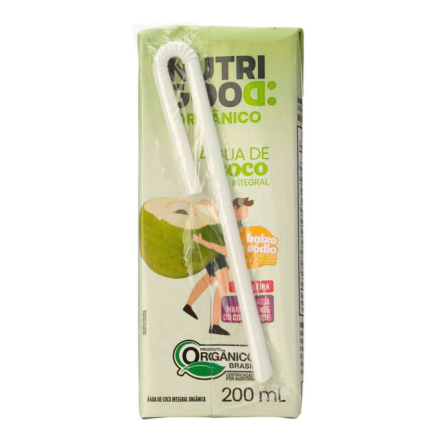 de Água Coco Integral Orgânica Nutrigood 200ml