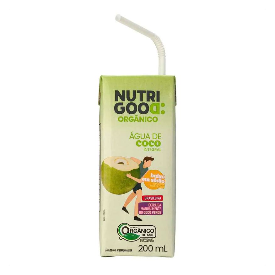 de Água Coco Integral Orgânica Nutrigood 200ml