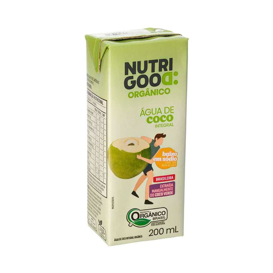 de Água Coco Integral Orgânica Nutrigood 200ml