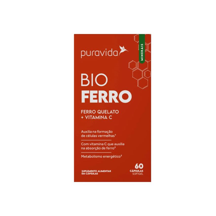 Puravida Bio Ferro Vitaminas C Ferro Quelato 60 cápsulas