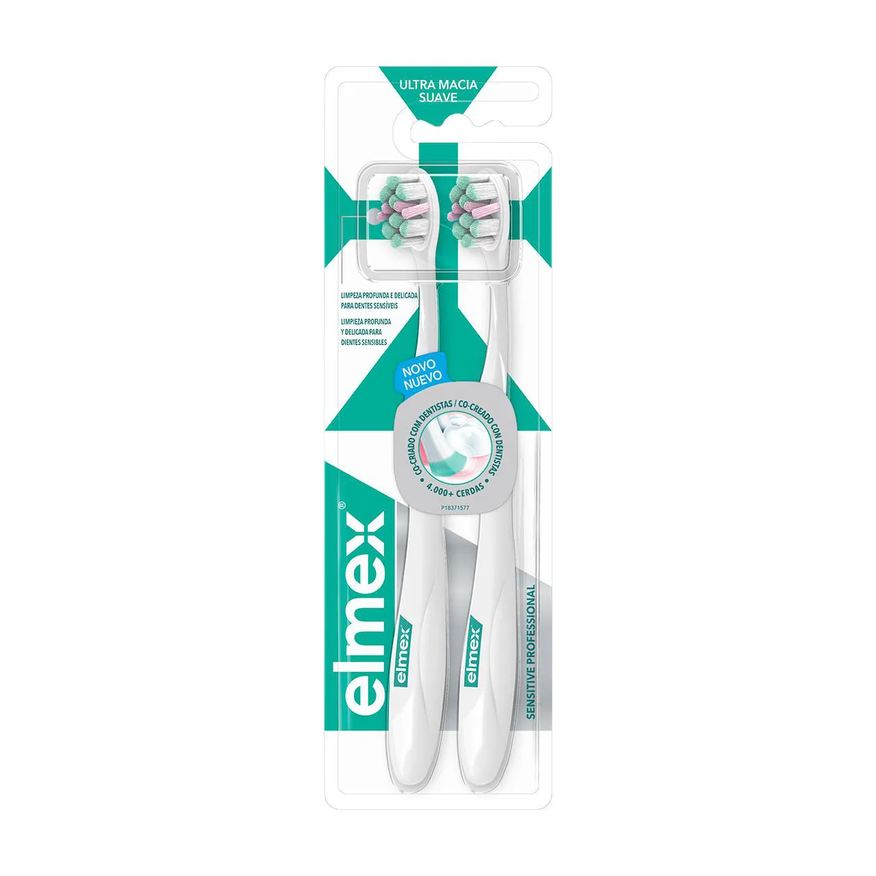 Escova Kit de Dente Elmex Sensitive Professional Ultra Macia Suave 2 unidades