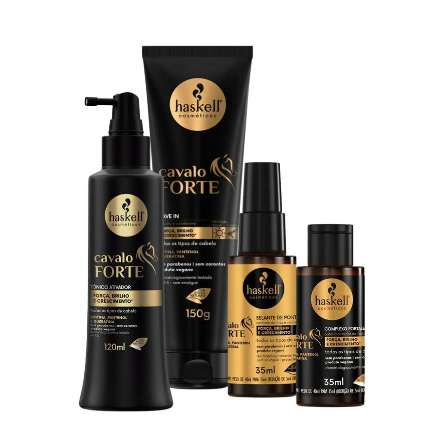 Haskell Kit Cavalo Forte Complexo + Selante + Leave-in + Tonico