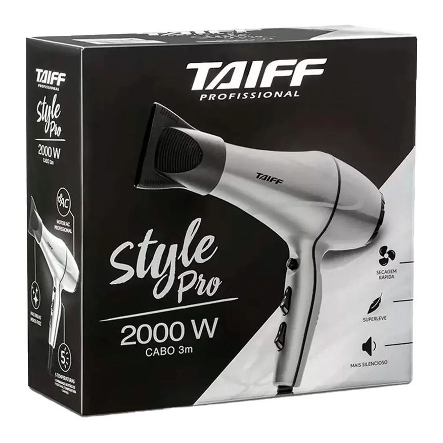 Taiff Secador de Cabelos Style Pro Prata-127v ou 220v