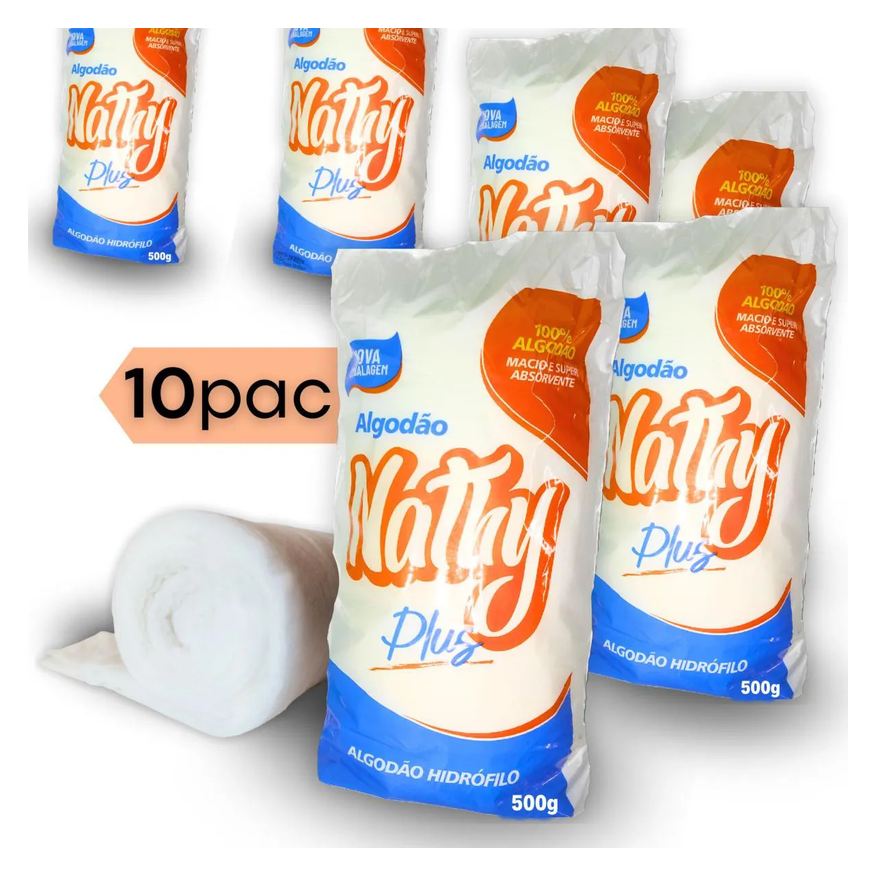 Hidrófilo Algodão Rolo 500g C/10 Unidades