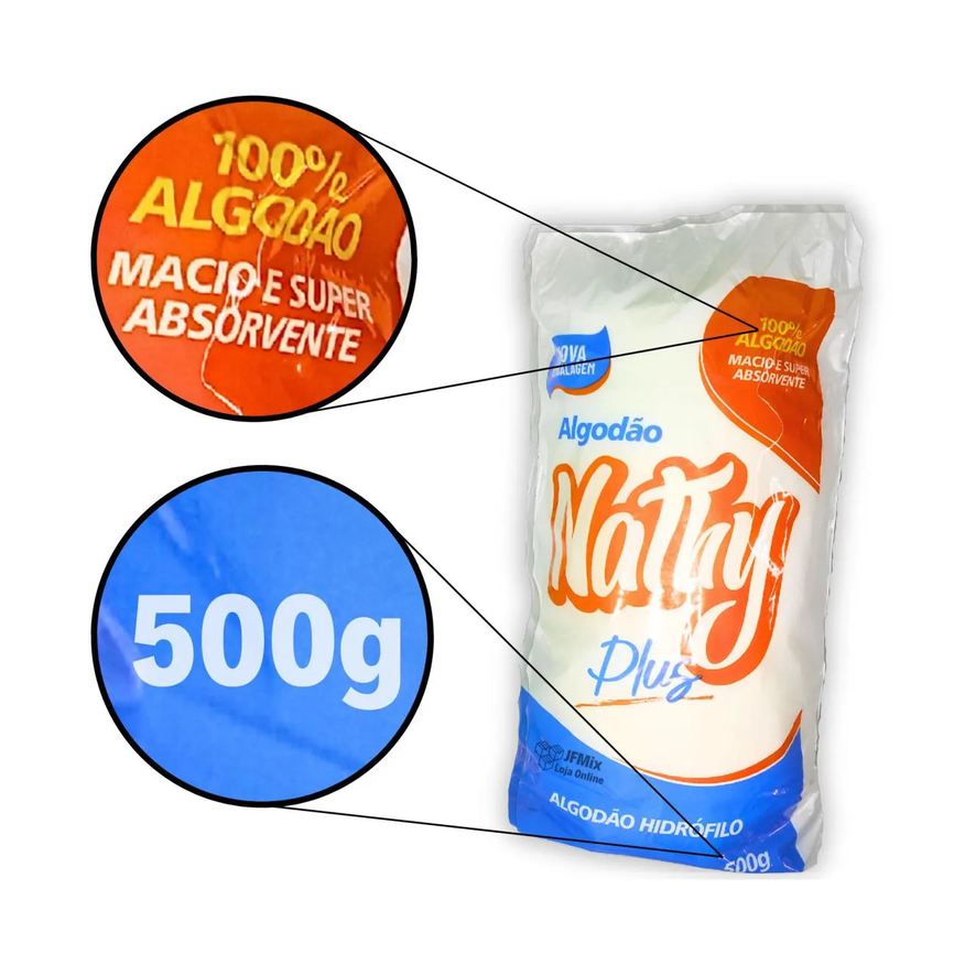 Hidrófilo Algodão Rolo 500g C/10 Unidades
