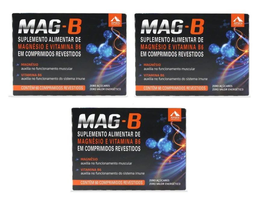 Apsen Mag-b Kit C/3 Caixas C/60 comprimidos Cada