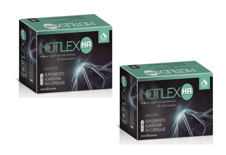 Apsen Motilex Ha Kit C/2 Caixas C/60 cápsulas - Colágeno Tipo 2 + Ácido Hialurônico Puro