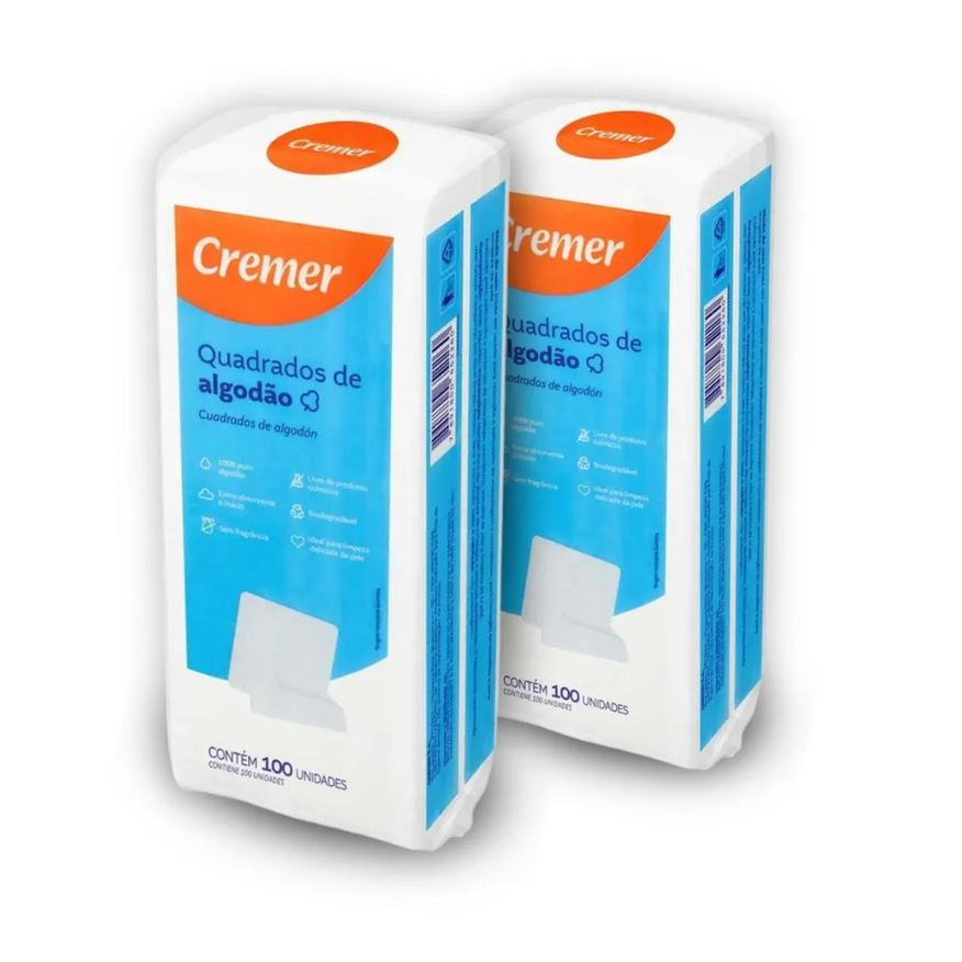 Cremer Algodão quadrado bebê Sem Perfume 200 unidades