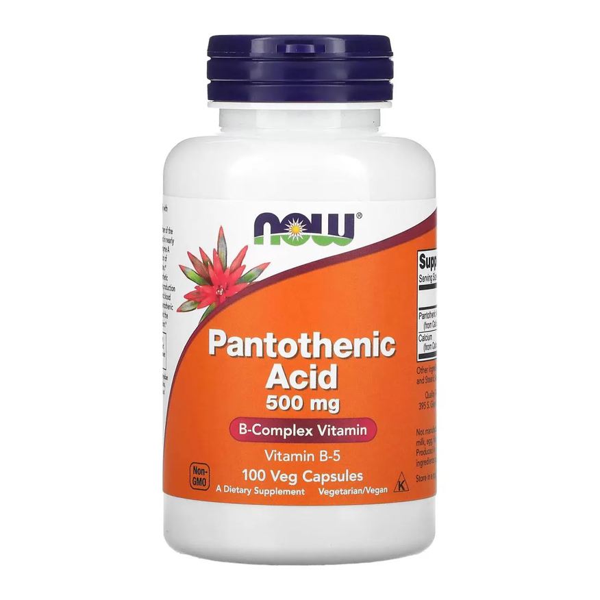 Now Foods Ácido Pantotenico 500mg 100 Capsulas Veganas