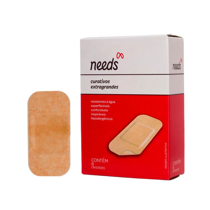 Needs Curativo Extragrande Resistente à Água 8 Unidades