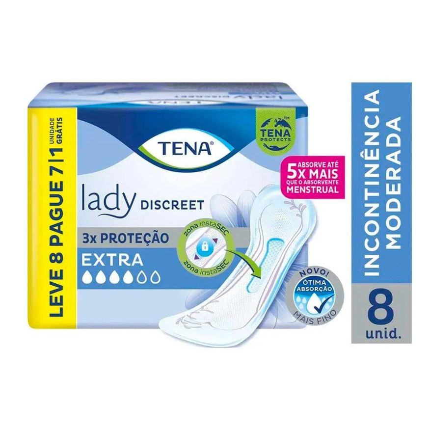 Tena Absorvente Lady Discreet Extra 8 unidades