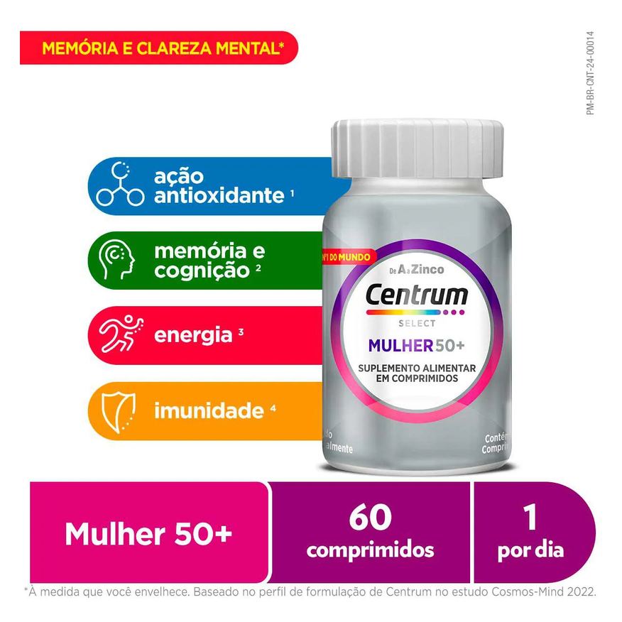 Centrum Kit Creme Fixador de Dentadura Ultra Corega Tripla Ação Sem Sabor 8,5g + Polivitamínico Select Mulher 50+ 60 comprimidos