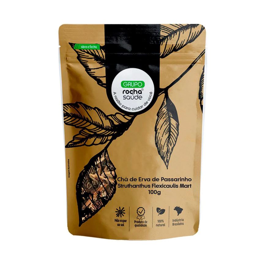 Rocha Saúde Chá de Erva de Passarinho - Struthanthus Flexicaulis Mart. - 100g